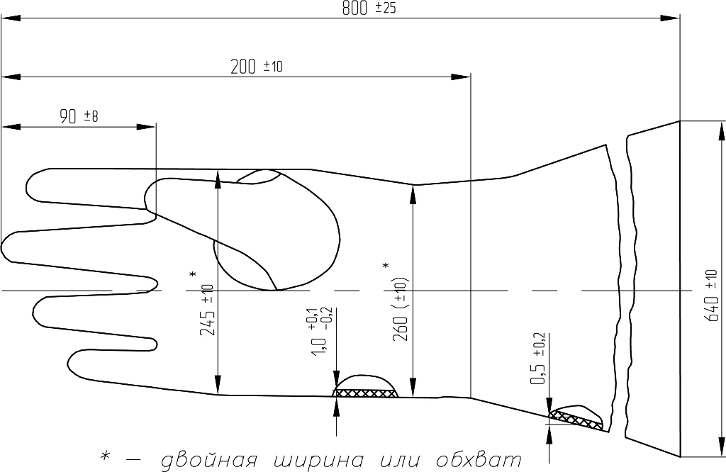 Перчатки для пескоструйных работ Вектор
